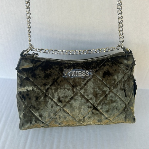 New GUESS Hoboken Velvet Zip-Top Crossbody - Picture 6 of 9